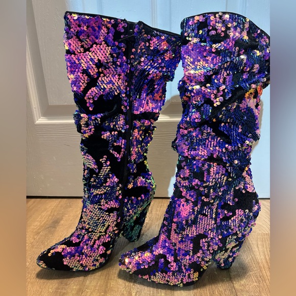 Shoes - Sexy Sequin Multicolor Boots